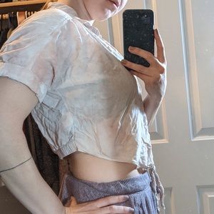 American eagle pink tie die tie top